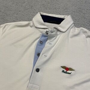 Greyson White Polo Shirt with Blue Accents